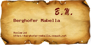 Berghofer Mabella névjegykártya